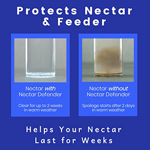 Nectar Defender Hummingbird Nectar Extender, Bird-Safe, Natural, 2-Pack | Bird-safe, Keeps nectar fresh, Reduces spoilage, Extends nectar up to 2 weeks, Dye-free, Protects 16 quarts, Made in USA