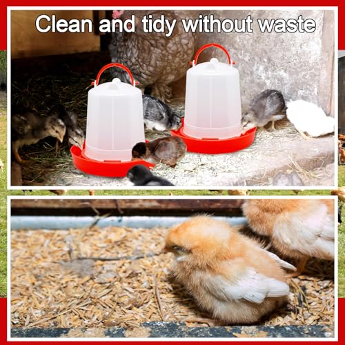 Funnymoom 12 Pack 1.5L Poultry Feeder Chick Waterer Kit Feeding and Drinker Bulk for Small Baby Chicken Duckling Goose Pigeons Quail Coop Accessories(Watering) - style: Watering