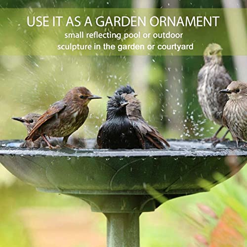 Westcharm 28 Inch Lightweight Verdigris Green Poly Resin Outdoor Birdbath for Outside with Decoration Pedestal Base Stand - Pedestal Bird Bath for Outdoors Yard and Garden - color: Green, size: 28 Inch Tall