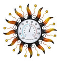 VEWOGARDEN 13.5 Inch Metal Sun Outdoor Thermometer Waterproof Decorative Wall Indoor Outdoor Thermometer for Patio, Garden & Home Decor - style: Sun(yellow)