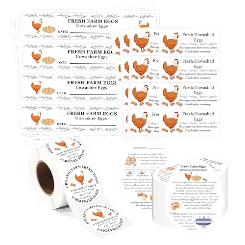 Fresh Farm Egg Packaging Set Unwashed Eggs Sticker Please Return Carton Label Double-Sided Handling Instruction Cards for Business Eggs Care (Egg) - style: Egg