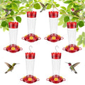 6 Pack 14 OZ Ant Outdoors Plastic Hummingbird Feeder Hanging Ant and Bee Proof Leak-Proof Nectar Feeders with 4 Feeding Ports and Perches, Gifts for Mom, Birdlovers