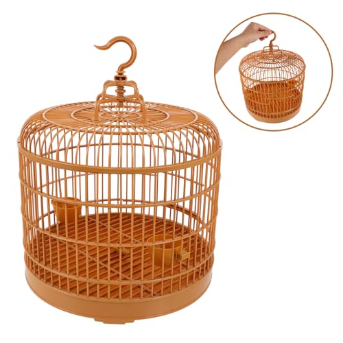 Vintage Hanging Bird Cage Round Decorative Bird Cage for Parakeets and Other Pets Multi-Functional Lightweight Design for Home Decor