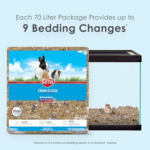 Kaytee Clean & Cozy Natural Paper with Extreme Odor Control Bedding, Made with 100% Recycled Paper - size: 70 Liters