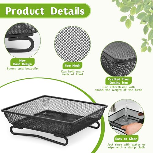 4 Pcs 7x7 Inch Metal Ground Bird Feeder Tray – Rust-Resistant Platform Feeders for Wild Birds and Squirrels – Outdoor Use in Garden, Lawn, or Patio - size: Square - 4 Pcs