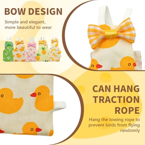 Bird Diaper, 5pcs Bird Diapers with Waterproof Inner Cute Style Pigeon Pants Chicken Diapers for Indoor Chickens Duck Parakeet Cockatiel Mini Macaw Budgie Canary Monk Parakeet Lory (M)
