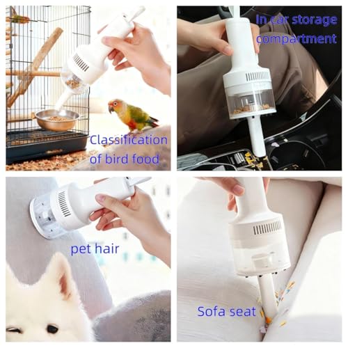 Bird Food Electric Separator,Bird Cage Cleaner,Pet Hair Collector, Mini USB Vacuum Cleaner for Bird Cage Debris Separation, Eraser Shavings, Dust, Feathers, Pet Hair, Car & Computer Keyboard Cleaning