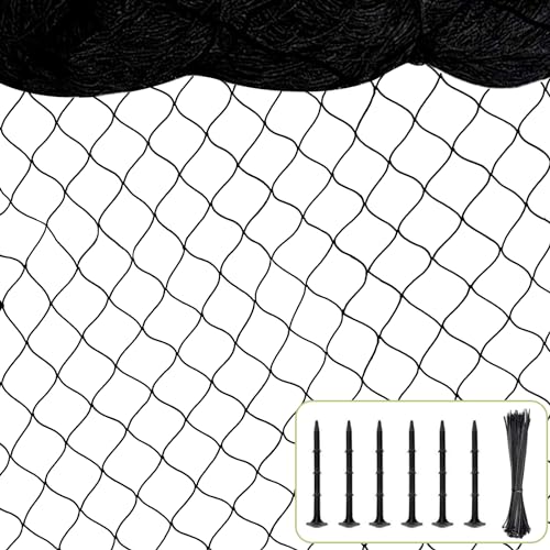BSTPCOO 100'x100' Bird Netting for Chicken Coop, Heavy Duty Nylon 1" Mesh | Poultry Netting Chicken Nettings Roof Hawk, Deer Fence Garden Net for Fruits Trees Plant Against Birds, Deer, Squirrel - size: 100'×100'-1''
