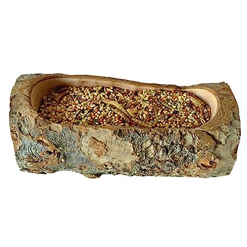 Apple Wood Feeding Bowl for Small Animals, Food Dish for Hamster, Guinea Pig, Chinchilla Rat Gerbils - color: Large Groove Bowl
