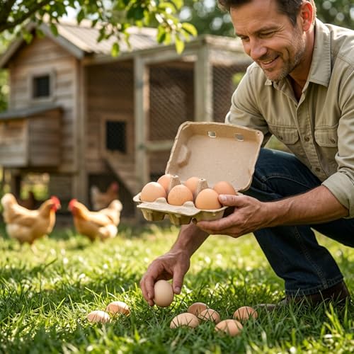 Large Egg Cartons 6 Count, 50 Pack Cardboard Egg Cartons Cheap Bulk, Reusable Paper Egg Holder for Supermarkets Kitchen - size: 2x3