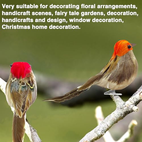 6PCS Artificial Birds Crafts Clip On Bird Ornaments Artificial Simulation Bird Sparrow Ornaments for Craft Garden Decoration Home Decor”