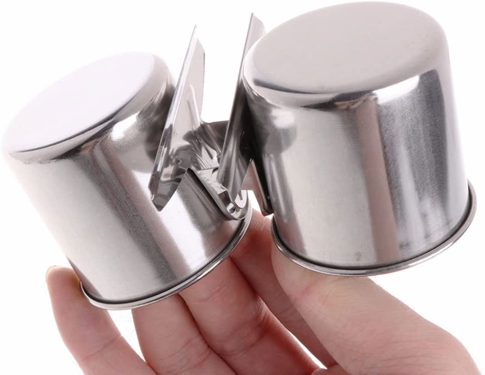 Litewoo Stainless Steel Bird Feeding Cups with Clip for Parrot Cage | 304 stainless steel, durable & rustproof, clip-on design prevents tipping, for parakeet/cockatiel/conure, 2 cups