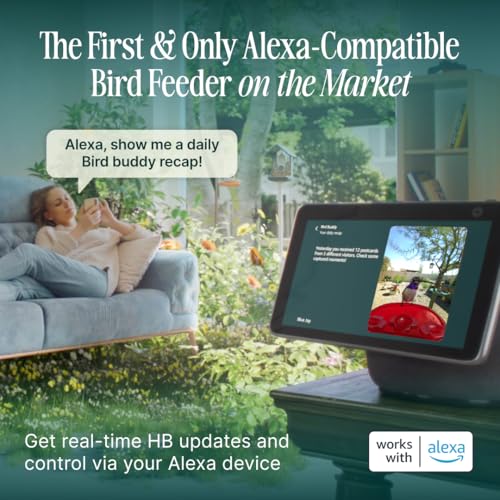 Birdbuddy Solar Hummingbird Feeder with Camera, AI Bird ID, 2K Video, Photo | 2K video quality, 5MP Photos, 1/2.7” sensor with excellent low-light performance, High Dynamic Range (HDR)