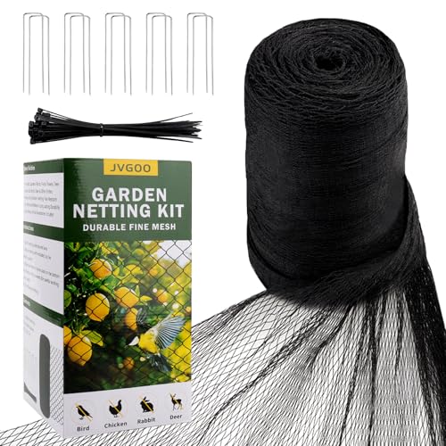 Bird Netting for Garden, 13 x 40 FT Bird Netting for Chicken Coop, Heavy Duty Garden Poultry Net Mesh with Ties and Staples for Fruit Trees Vegetables Against Birds, Deer, Squirrels