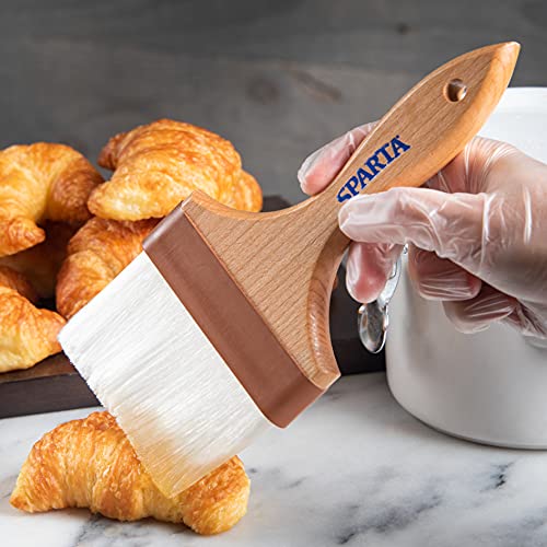 SPARTA Flat Nylon Pastry Brush – 4039900 Pastry Brush for Baking with Hardwood Handle and Nylon Bristles for Kitchens, Restaurants or Catering, 4in - size: 4" Wide Brush