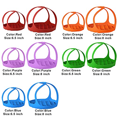 Silicone Sling Lifter, Cooker Sling With Handles Cooling Drying Rack Bakeware Sling Egg Steamer Rack for Cooking, Roasting, Drying(COLOR:Blue/6.5 Inch)