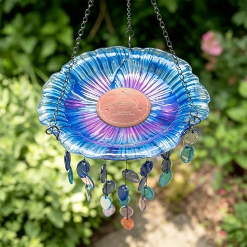 Copper Disc for Bird Bath, 99.9% Pure Copper (Two Birds) | 3‑Point Stable Base, Fits Bird Baths & Bowls, Reduces Mineral Buildup, Gift for Bird Lovers, Outdoor Garden Use - color: Copper Two Birds
