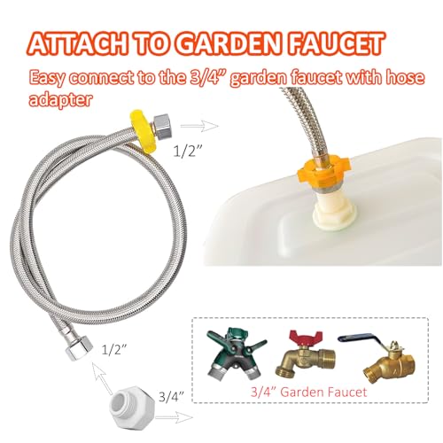 Automatic Chicken Waterer with Float Valve - 3 Gallon Poultry Water Dispenser for Chicken Coop, Self-Fill Watering Feeder for Hens, Ducks, Quails
