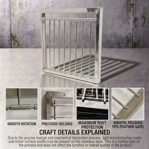 304 Stainless Steel Pigeon Trap Door Loft Bob Wire 11.8" x 9.8" | Heavy-Duty Welded Construction, One-Way Gravity Entry, Smooth Gate Action, Controlled Access Design, Return Flight Training - size: 11.8 x 9.8 In