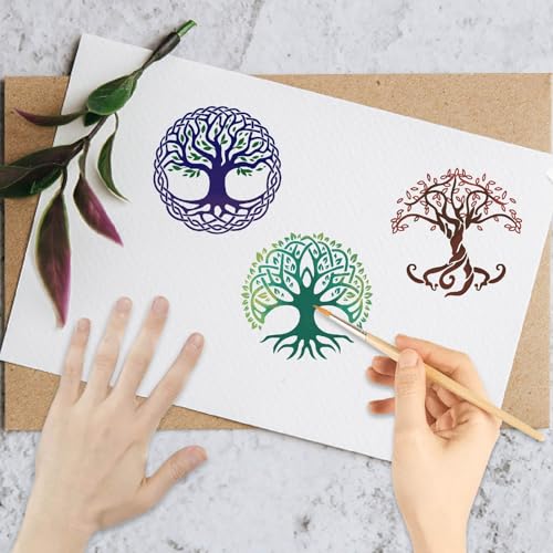 CRASPIRE Tree of Life Clear Stamps Plants Reusable Retro Transparent Silicone Stamp Seals for Journaling Card Making DIY Scrapbooking Photo Album Decorative Notebook Decor - style: Tree of Life Rubber Stamps-0170
