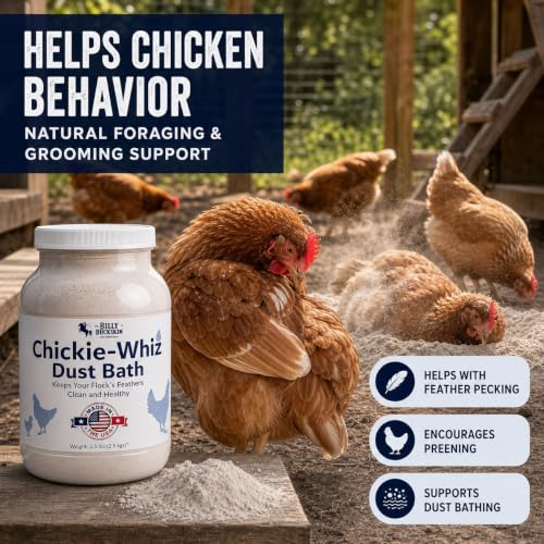 5.5lb Chickie-Whiz Chicken Dust Bath - Made in USA - All Natural Volcanic Ash Dust Bath for Chickens - Healthier Eggs & Feathers - Chicken Coop Accessories for Farms by Billy Buckskin Co. - size: 1 x 5.5 LB