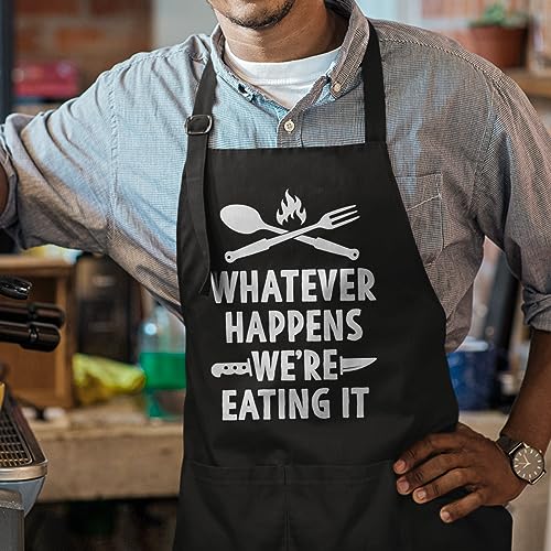 SANDJEST Funny Mens Aprons with Pockets for BBQ Grilling Cooking Grandpa Husband Apron for Birthday Christmas Father's Day - color: Funny 7