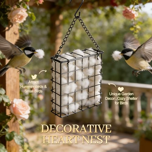 Bird Nesting Material Holder,Handmade Fiber Bird Nesting Material | Refillable Bird Shelter, Outdoor Bird Nesting and Resting Spot, Gift for Animal and Bird Enthusiasts (2 Set) - color: 2 set