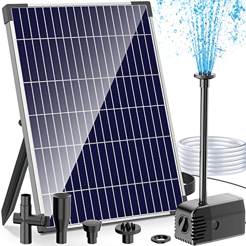 Antfraer 12W Solar Fountain Pump, Solar Pond Pump 160GPH Adjustable Flow with 16.5Ft Cord & 6.6Ft Tubing for Ponds, Wildlife Gardens, Bird Baths & DIY Water Features - style: 12W