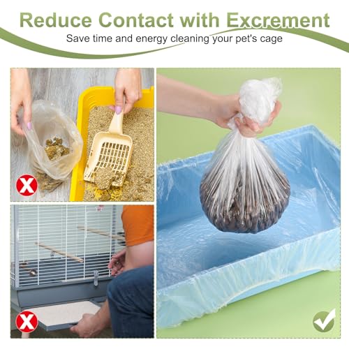 M METERXITY 50-Pack Disposable Cage Liner 35" x 24", Small Animal Clear Plastic Rabbit Bird Cage Liner Bag, Toilet Tray Replacement Universal Film ForParrot/Guinea Pig/Hamster Litter Box