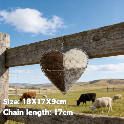Handmade Fiber Bird Nesting Heart, Birds Nests Material Holder, Outside Winter Tree Shelter for Wild Bird,Hummingbird Nest Boxes for Outside, Gardens, Courtyards, and Outdoor Bird Shelters