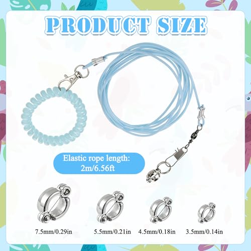 Bird Leash with 4 Different Size Foot Ring, Parrot Flying Rope Elastic Bird Harness Flying Leash Outdoor Training Traction Rope for Conure Cockatiel Parakeet Macaw Budgerigar