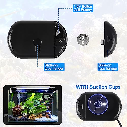 2pcs Aquarium Thermometer LCD Digital Fish Tank Thermometer with Water-Resistant Sensor Probe and Suction Cup for Turtle Incubators Terrarium Water Thermometer - color: 2pcs