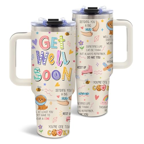 DUUV Get Well Soon Tumbler 40oz, Insulated Get Well Soon Gift for Women | Cute Surgery Recovery Tumbler Leakproof, Recovery Gift After Surgery, Thinking of You Feel Better Gift for Women, 1 Pack - color: Get Well Soon