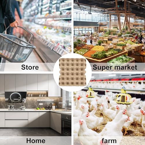 18 Flats 30-Cell Egg Crate, Holds 30 Eggs | Cardboard Egg Cartons, Sturdy and Stackable Egg Flats, Perfect Egg Crates for Fresh Eggs, Chicken Farm - size: 18 Pack grey