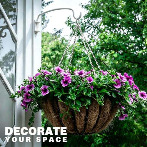 Plant Hook,12 Inch Plant Hanger Bracket Heavy Duty Wall Mounted Hooks for Hanging Bird Feeder, Flower Bracket, Anti Rust Metal Lanterns - color: White, size: 12in 1Pack