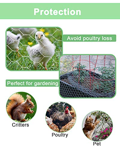 Chicken Wire Mesh, 1-Inch Poultry Netting Fence, 48 in x 25 ft | Versatile poultry netting for garden fences, animal barriers, chicken or rabbit enclosures, pet areas, and crafts. - size: 48 inchx25 Ft
