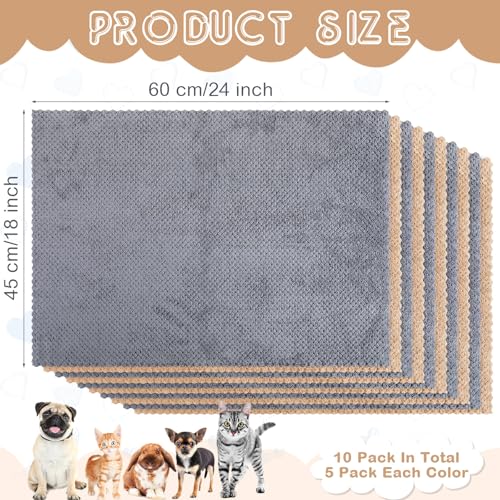 10 Pcs Guinea Pig Cage Liners Washable Rat Bedding for Guinea Pigs Controlling Absorbent Waterproof Pee Pads Blanket for Rabbits Hamster Small Animal Chinchilla(Grid,18x24 Inch,Gray Coffee) - color: Gray Coffee, size: 18x24 Inch, style: Grid