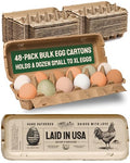 Hatortempt 48pc Egg Cartons Cheap Bulk 12 Count, Reusable Dozen Egg Crates | Sturdy Cardboard Paper Pulp - S-XL Chicken & Duck Egg Cartons - Rustic Custom Design - Empty Egg Containers for Fresh Eggs - size: 48-Pack