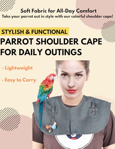 Parrot Diaper Anti Scratch Bird Poop Shoulder Protector Bird Diaper Harness with Anklet Toys for Training Stand Bell Pendant