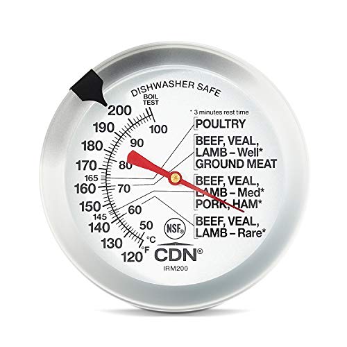 CDN Ovenproof Meat Thermometer NSF Certified Pro Accurate, Temperature Guide on 2" Dial - Easy-to-Read - Poultry, Roasting, Waterproof - IRM200 - size: 2" Dial