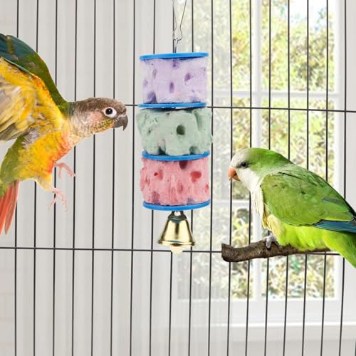 Wontee Bird Calcium Chew Grinding Treats Toy for Parrot & Small Pets (1 pc) | Minerals, colorful, trimming and cleaning bird beaks, for budgies/cockatiels/conures/quaker/senegal parrot/gerbils/rats/mice - size: C (1 Pack)