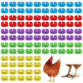 100PCS Numbered Chicken Leg Bands, 0.63" Snap-On Poultry ID Rings