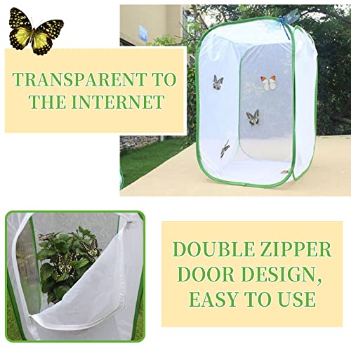 EATAKWARD 36" Mesh Plant Enclosure, Foldable Mesh Cage for Breeding, Grow Tent Plant Cover for Fruit, Vegetables, Pests, Bird and Pest Protection Guard for Flowers and Herbs Pop-Up Cage - size: 35.4'' X 23.6'' X 23.6''