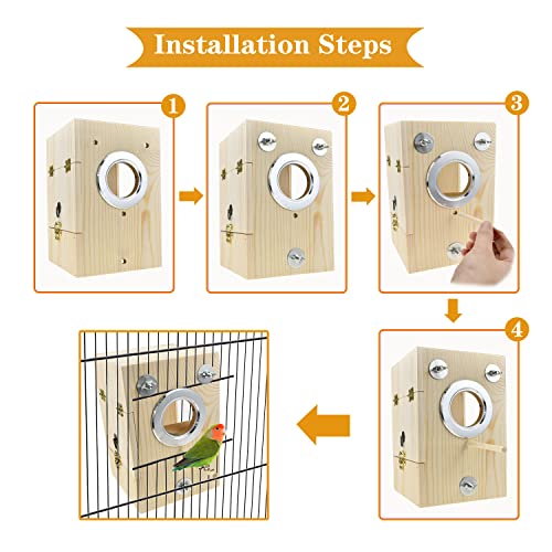 Bird Nest Box Parakeet Breeding Nest Box Bird Nest House Wooden Acrylic Transparent Breeding Box for Finch Lovebirds Cockatiel Budgie Conure Parrot - size: Small