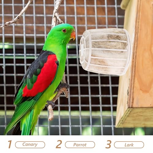balacoo Bird Nesting Material with Basket Cotton and Jute Nesting Material for Parakeets Canaries Cockatiels and Small Birds Reusable Bird Nest Supplies for Cage Home Garden