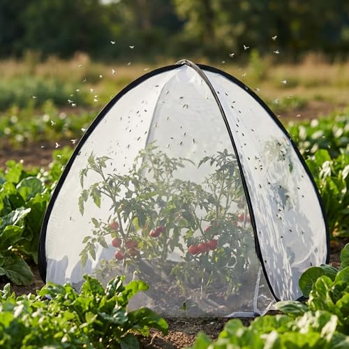 2 Pcs Pop Up Insect Barrier Plant Cover Tent, 30 x 28 x 28 Inch Foldable Garden Plant Protectors Mesh Enclosure, Garden Net Cage Bird Insect Guard Cover for Protecting Plants Fruits Vegetables - color: 30 X 28 X 28 Inch
