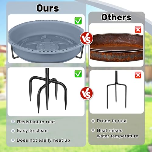 Bird Bath for Outside, Garden Freestanding Birdbath & Birdfeeder with Removable Bowl, Bird Baths Feeder for Outdoors Garden Patio Yard Lawn Decor, 5-Pronged Base & Easy to Clean(Grey) - color: Gray
