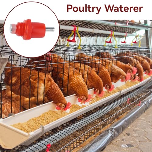 100 PCS Automatic Chicken Waterer, 3 Way Spring Type Automatic Chicken Water Nipples Chicken Waterer Nipples Replacement Parts for Farm Feeder