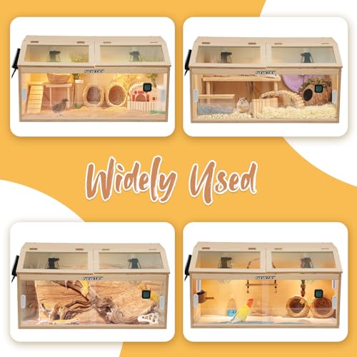 NEWTRY Brooder Box for Chicks 32" Brooder with Heating Lamp Waterer Feeder | 2 Types of Thermometer 32 * 15 * 15” Brooder Box up to 35 Chicks Quail Birds