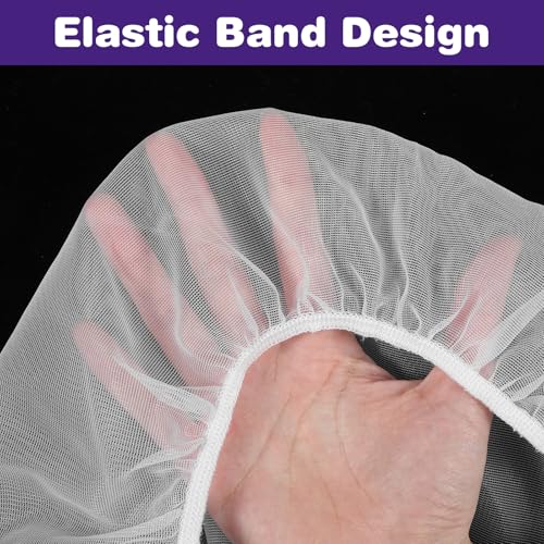 Bird Cage Cover, Large Breathable Nylon Mesh Seed Catcher Birdcage Guard with Adjustable Elastic Skirt for Prevents Seed Mess, Universal Birdcage Accessories for Parrot, Budgie, Cockatiel